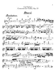 Partition hautbois 1, 2, violon Concerto, Op.33, Nielsen, Carl
