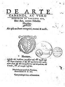 Partition Complete Book, De arte canendi, ac vero signorum en cantibus usu, libri duo (en second edition) par Sebald Heyden