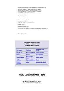 Karl Ludwig Sand - Celebrated Crimes
