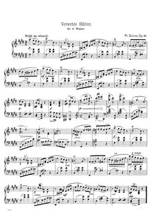 Partition No.6 - Walzer, Verwehte Blätter, Op.10, Zierau, Fritz