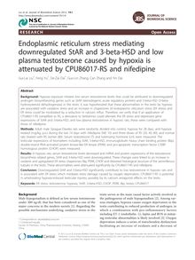 Endoplasmic reticulum stress mediating downregulated StAR and 3-beta-HSD and low plasma testosterone caused by hypoxia is attenuated by CPU86017-RS and nifedipine