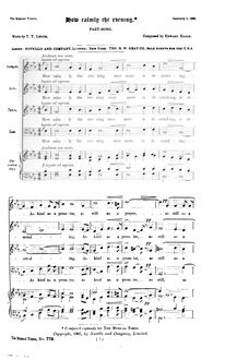 Partition complète, How Calmly pour Evening, E-flat major, Elgar, Edward