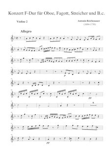 Partition violons II, hautbois et basson Concerto en F major, F
