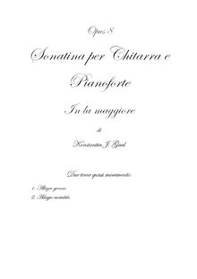 Partition complète, Sonatina pour guitare et Piano, A major, Gaul, Konstantin Joachim