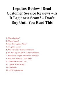  Leptitox Review | Read Customer Service Reviews – Is It Legit or a Scam? – Don’t Buy Until You Read This