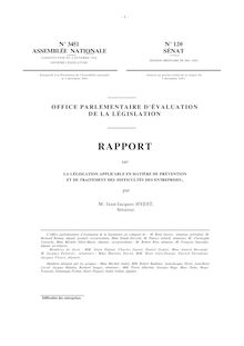 Rapport sur la législation applicable en matière de prévention et de traitement des difficultés des entreprises