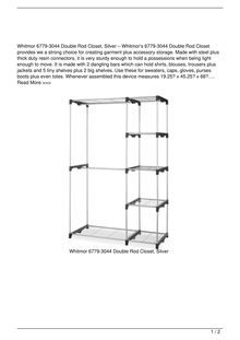 Whitmor  67793044  Double Rod Closet Silver Home Review