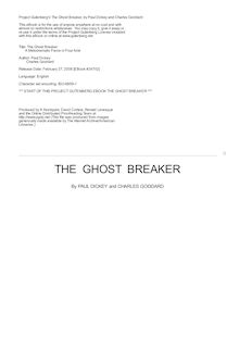 The Ghost Breaker - A Melodramatic Farce in Four Acts