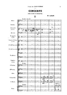Partition complète, Piano Concerto, F minor, Lalo, Édouard