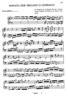Partition complète, Sonata per Organo o Cembalo, Pollarolo, Carlo Francesco