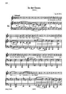 Partition No.6: en der Gasse, 8 chansons et chansons, Op.58, 8 Lieder und Gesänge