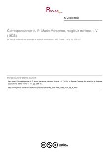 Correspondance du P. Marin Mersenne, religieux minime, t. V (1635)  ; n°4 ; vol.13, pg 355-357