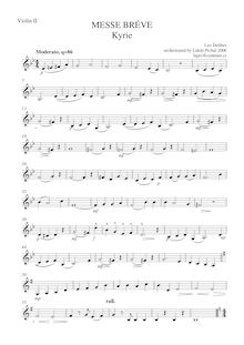 Partition violons II, Messe bréve, G minor, Delibes, Léo