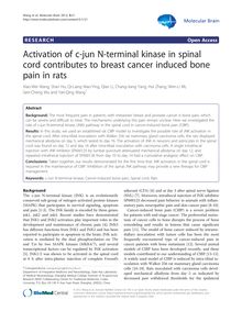 Activation of c-jun N-terminal kinase in spinal cord contributes to breast cancer induced bone pain in rats