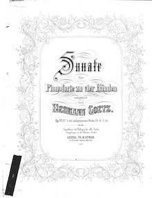 Partition complète, Sonata pour Piano four mains, Op.17, Goetz, Hermann par Hermann Goetz