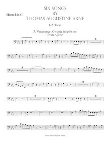 Partition cor 1 (en C, en F), 6 chansons, Various, Arne, Thomas Augustine