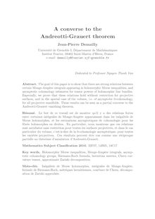 A converse to the Andreotti Grauert theorem