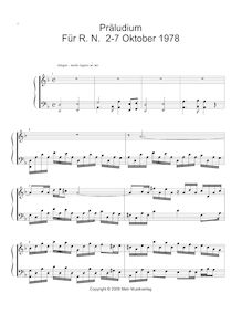 Partition Präludium für R N, Single Piano pièces, Zintl, Frank