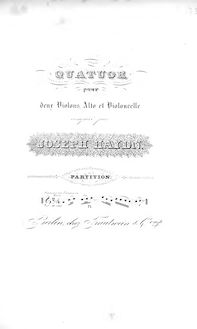 Partition , quatuor en C major, Hob.III:14, corde quatuors, Op.3