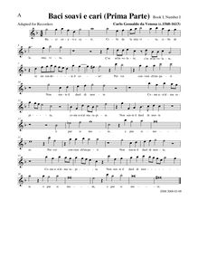 Partition Alto enregistrement , madrigaux, Book 1, Gesualdo, Carlo par Carlo Gesualdo