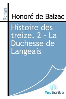 Histoire des treize. 2 - La Duchesse de Langeais