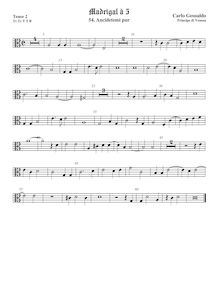 Partition ténor viole de gambe 2, alto clef, madrigaux, Book 3, Gesualdo, Carlo par Carlo Gesualdo