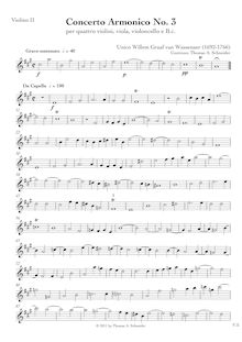 Partition violons II, Concerto armonico No.3 en A major, A major