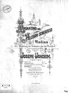 Partition de violon, Andantino und Allegro Scherzoso, Joachim, Joseph