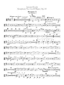 Partition Trombone 1, 2, 3, Tuba, Symphony No.6, Symfonie č.6, D major