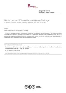 Byrsa. La ruse d Élissa et la fondation de Carthage - article ; n°2 ; vol.40, pg 328-342