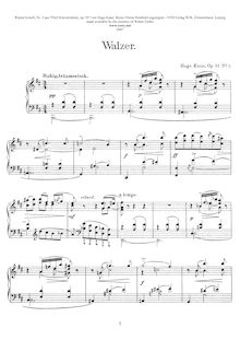 Partition , Walzer, Fünf Klavierstücke, Op.93, Kaun, Hugo