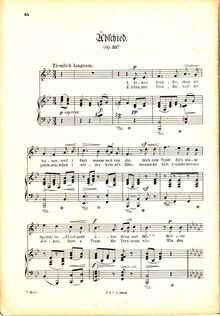 Partition complète (haut), Abschied, Op.33b, Koschat, Thomas