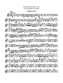 Partition clarinettes 1, 2 (B♭, A), pour Tsar s Bride, Царская Невеста ; Des Zarenbraut ; La fiancée du Tzar
