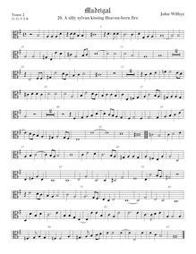 Partition ténor viole de gambe 2, alto clef, madrigaux - Set 2, Wilbye, John par John Wilbye