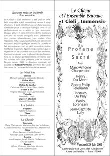 Le Chur et l&#39;Ensemble Baroque Profane Sacré