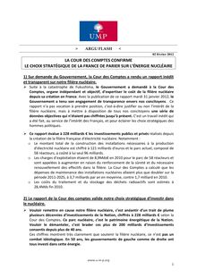 La Cour des Comptes confirme le choix stratégique de la France de parier sur l’énergie nucléaire