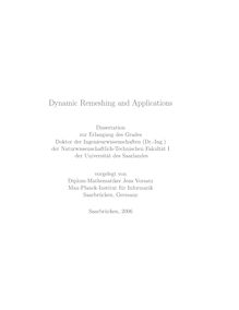 Dynamic remeshing and applications [Elektronische Ressource] / vorgelegt von Jens Vorsatz