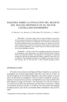 Esquema sobre la evolución del relieve del Macizo Hespérico en su sector Castellano-Extremeño