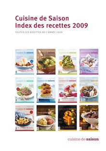 Cuisine de saison index des recettes 2009
