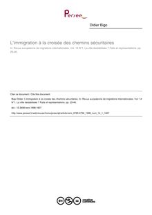 L immigration à la croisée des chemins sécuritaires - article ; n°1 ; vol.14, pg 25-46