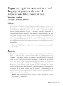 Exploring cognition processes in second language acquisition: the case of cognates and false-friends in EST