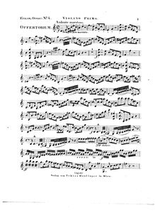 Partition violons I, Tui sunt coelie et tua est Terra, Offertorium in III. Missa nativitatis