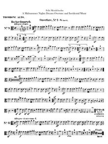 Partition Trombone 1, 2, 3 (alto, ténor, basse), ophicléide (Tuba), Musik zu Ein Sommernachtstraum