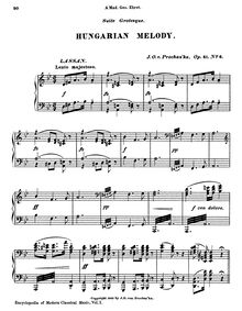 Partition No.6: Hungarian Melody,  Grotesque, Prochaźka, J. O. von