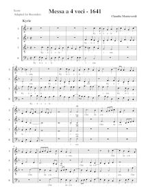 Partition complète (SATB enregistrements), Messa a 4 voci