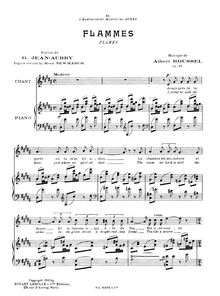 Partition complète, Flammes, Op. 10, Roussel, Albert