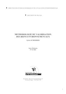 Méthodologie de valorisation des biens environnementaux.