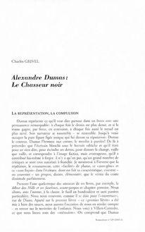 Alexandre Dumas : Le Chasseur noir - article ; n°129 ; vol.35, pg 17-30