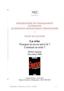 La crise - de Michel Aglietta