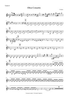 Partition violons II, Concerto per hautbois, E♭, Bellini, Vincenzo